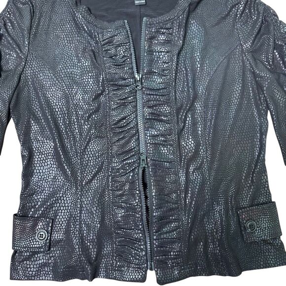 Clara SunWoo Liquid Leather Animal Print Jacket Black Women’s Medium - Picture 5 of 7